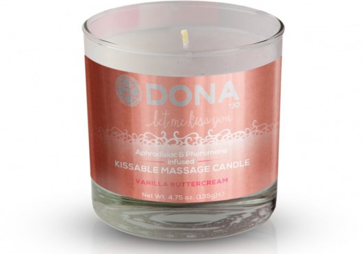 Массажная свеча DONA Vanilla Buttercream с ароматом ванильного крема - 135 гр. - System JO - купить с доставкой в Новосибирске