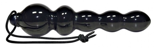 Чёрная анальная ёлочка с петелькой - 18 см. - Orion