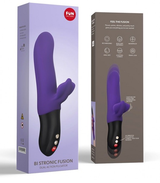Фиолетовый пульсатор Bi Stronic Fusion - 21,7 см. - Fun Factory