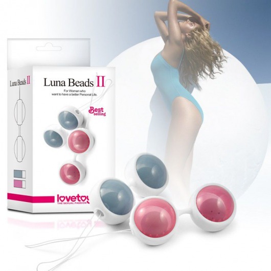 Розовые вагинальные шарики Luna Beards II - Lovetoy