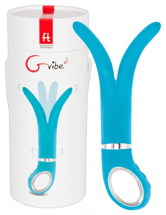 Голубой анатомический вибромассажер Fun Toys Gvibe 2 - 18 см. - Fun Toys