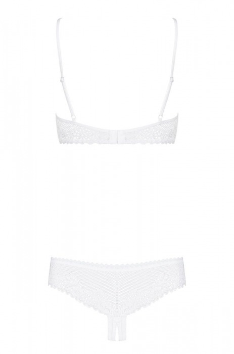 Комплект из трусиков  open-croatch  и лифа с открытыми чашками Alabastra Set - Obsessive купить с доставкой