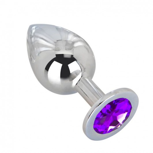 Большой плаг из стали с фиолетовым кристаллом Violet Dream - 9,5 см. - Erotic Fantasy - купить с доставкой в Новосибирске