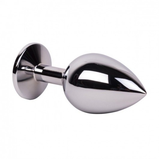 Большой стальной плаг с серым кристаллом Silver Rain - 9,5 см. - Erotic Fantasy - купить с доставкой в Новосибирске