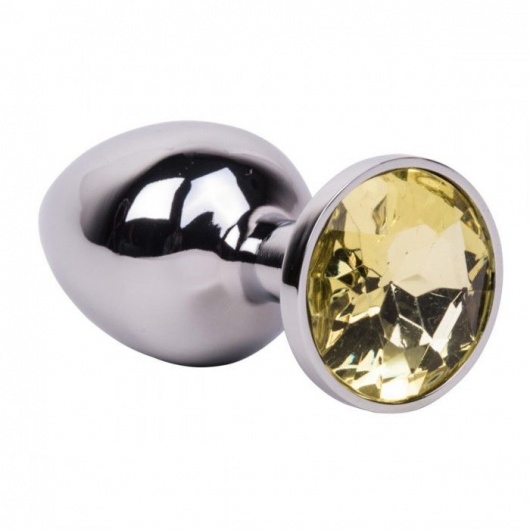 Мини-плаг из стали с желтым кристаллом Sweet Lemon - 6,5 см. - Erotic Fantasy - купить с доставкой в Новосибирске