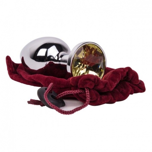 Мини-плаг из стали с желтым кристаллом Sweet Lemon - 6,5 см. - Erotic Fantasy - купить с доставкой в Новосибирске