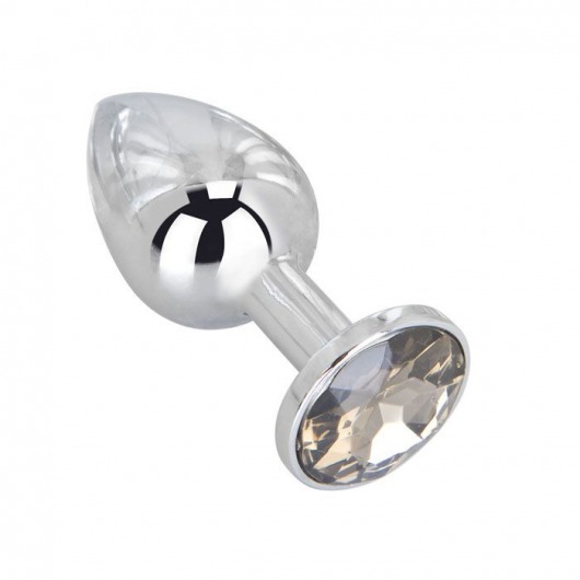 Мини-плаг из стали с серым кристаллом Silver Rain - 6,5 см. - Erotic Fantasy - купить с доставкой в Новосибирске