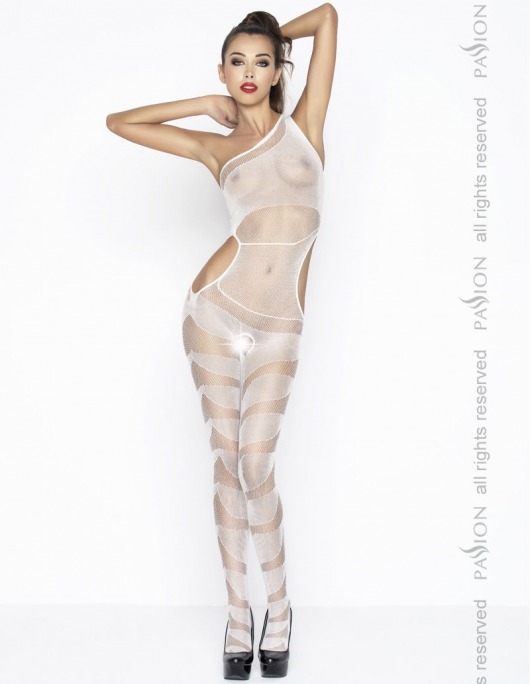 Полупрозрачный комбинезон с узором под зебру и доступом - Passion купить с доставкой