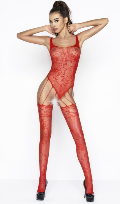 Изысканный комбинезон с узором в виде роз и веточек - Passion купить с доставкой