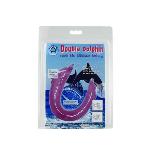 Фиолетовый двойной фаллоимитатор Dolphin - 30,5 см. - Baile