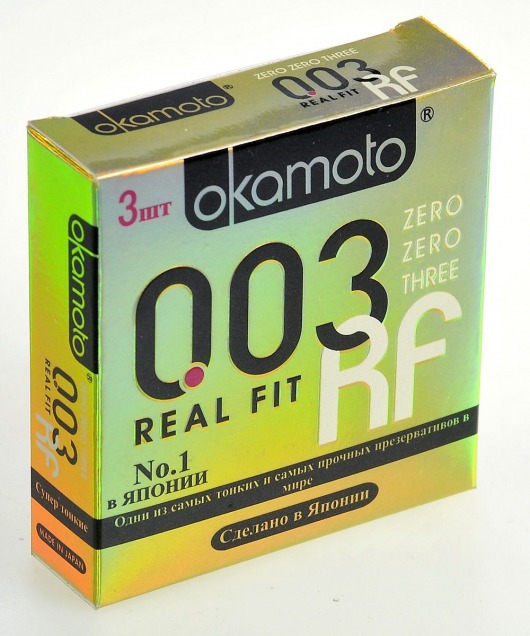 Сверхтонкие плотно облегающие презервативы Okamoto 003 Real Fit - 3 шт. - Okamoto - купить с доставкой в Новосибирске