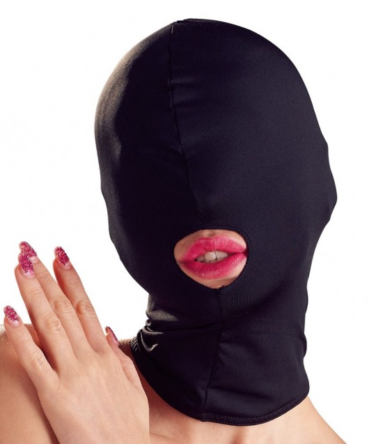 Черная закрытая маска с отверстием для рта - Orion - купить с доставкой в Новосибирске