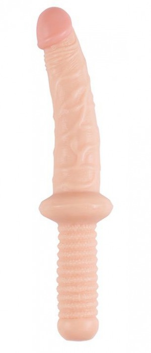 Телесный фаллоимитатор с ручкой BIGSTUFF DONG WITH HANDLE - 32 см. - Dream Toys