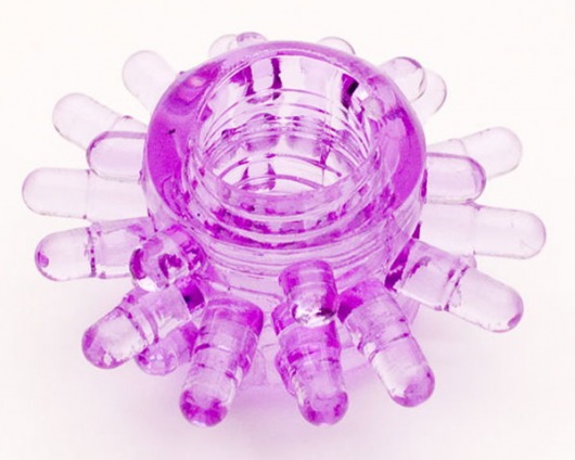 Фиолетовое гелевое эрекционное кольцо с шипиками - Toyfa Basic - в Новосибирске купить с доставкой