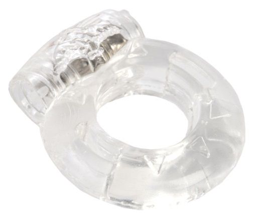 Толстое прозрачное эрекционное кольцо с вибратором - Toyfa Basic - в Новосибирске купить с доставкой