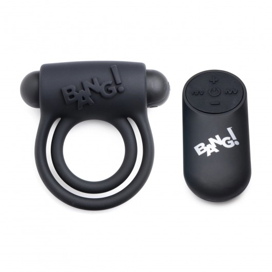 Черное эрекционное виброкольцо 28X Remote Control Vibrating Cock Ring   Bullet - XR Brands - в Новосибирске купить с доставкой