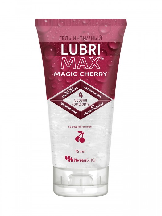 Интимный гель-смазка на водной основе Lubrimax Magic Cherry - 75 мл. - ИнтелБИО - купить с доставкой в Новосибирске