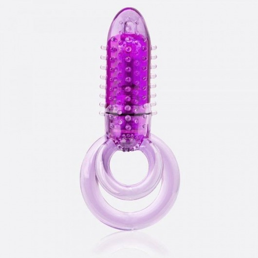 Фиолетовое виброкольцо с подхватом мошонки DOUBLE O 8 PURPLE - Screaming O - в Новосибирске купить с доставкой