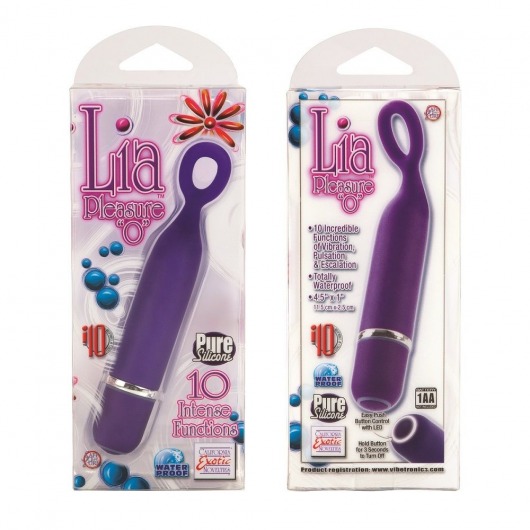 Фиолетовый мини-вибромассажер LIA MINI MASSAGER PLEASURE O - 11,5 см. - California Exotic Novelties