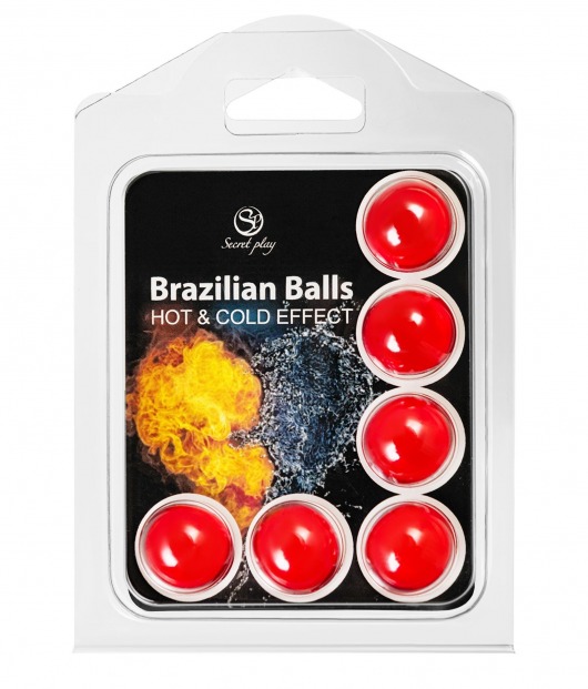 Набор из 6 шариков с массажным маслом Brazilian Balls с охлаждающим и разогревающим эффектом - Secret Play - купить с доставкой в Новосибирске