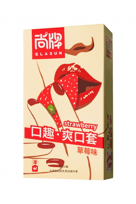 Презервативы Elasun Strawberry с аромато клубники - 10 шт. - Elasun - купить с доставкой в Новосибирске