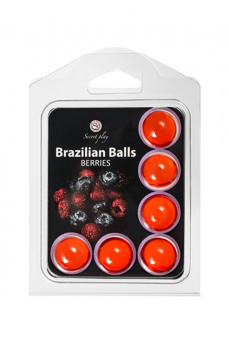 Набор из 6 шариков с массажным маслом Brazilian Balls с ароматом ягод - Secret Play - купить с доставкой в Новосибирске