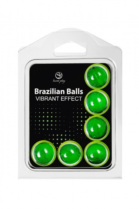 Набор из 6 шариков с массажным маслом Brazilian Balls с эффектом вибрации - Secret Play - купить с доставкой в Новосибирске