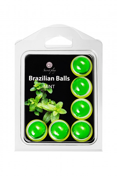 Набор из 6 шариков с массажным маслом Brazilian Balls с ароматом мяты - Secret Play - купить с доставкой в Новосибирске