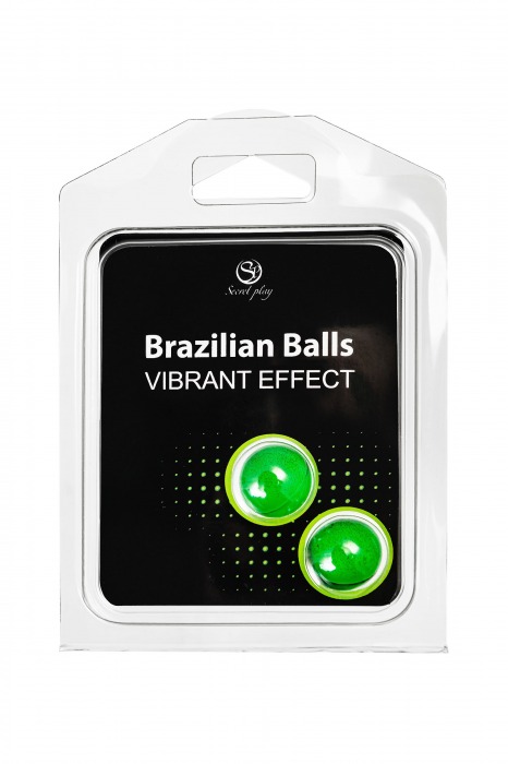 Набор из 2 шариков с массажным маслом Brazilian Balls с эффектом вибрации - Secret Play - купить с доставкой в Новосибирске