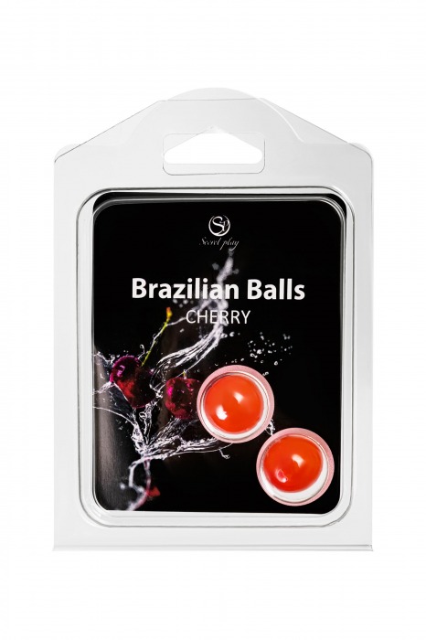 Набор из 2 шариков с массажным маслом Brazilian Balls с ароматом вишни - Secret Play - купить с доставкой в Новосибирске