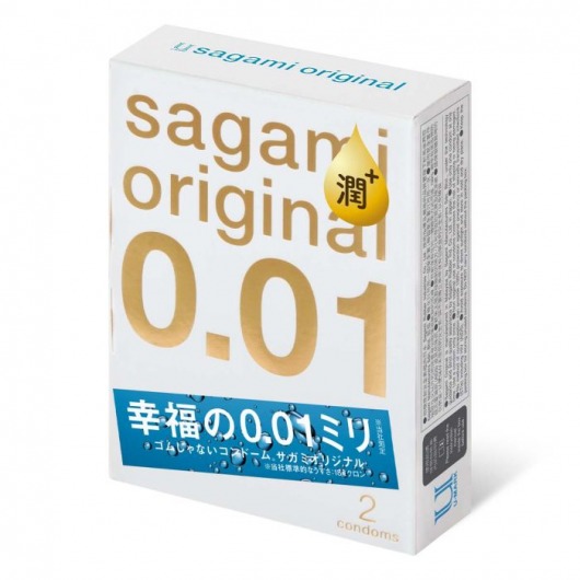 Увлажнённые презервативы Sagami Original 0.01 Extra Lub - 2 шт. - Sagami - купить с доставкой в Новосибирске