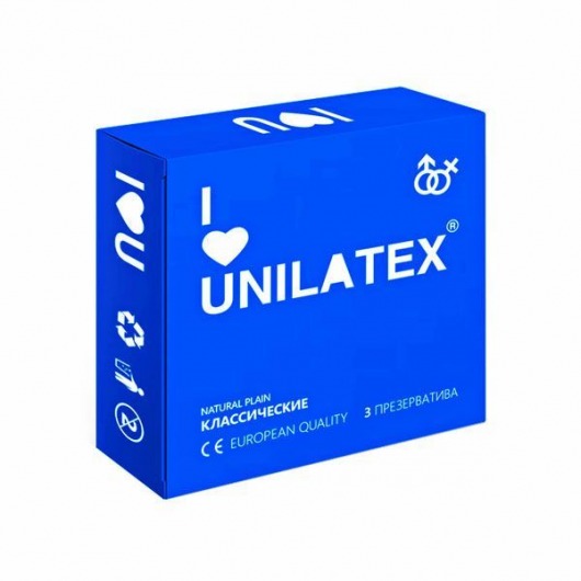 Классические презервативы Unilatex Natural Plain - 3 шт. - Unilatex - купить с доставкой в Новосибирске