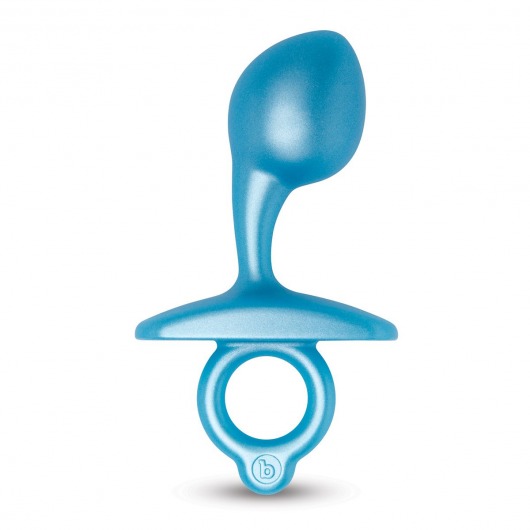 Голубая анальная пробка для массажа простаты Bulb Silicone Prostate Plug - 10,7 см. - b-Vibe - в Новосибирске купить с доставкой