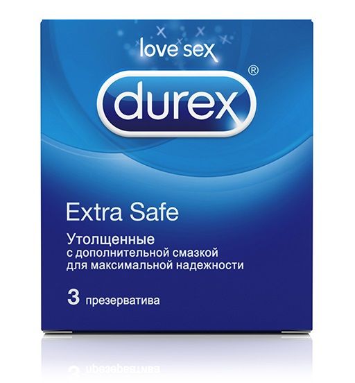Утолщённые презервативы Durex Extra Safe - 3 шт. - Durex - купить с доставкой в Новосибирске