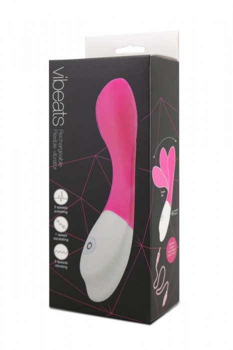 Розовый гнущийся вибромассажёр с 7 режимами вибрации - 20 см. - Seven Creations