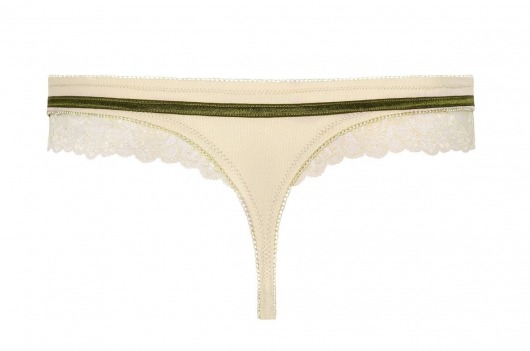 Трусики-стринги с кружевными вставками Carmelove thong - Obsessive купить с доставкой