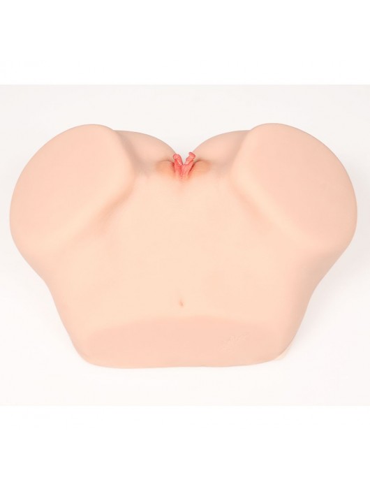 Телесный полуторс с двойным слоем материала и вибрацией Vanilla Onahole Real Vagina - KOKOS - в Новосибирске купить с доставкой