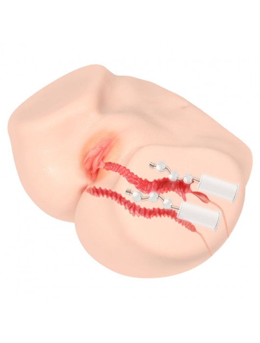 Телесный полуторс с двойным слоем материала и вибрацией Vanilla Onahole Real Vagina - KOKOS - в Новосибирске купить с доставкой