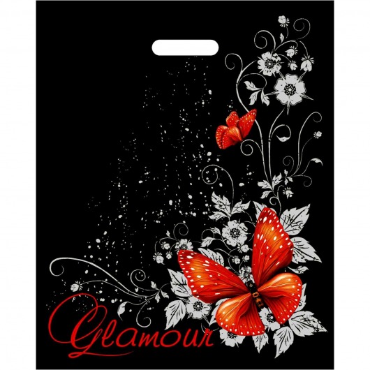 Черный пакет Glamour с вырубной ручкой (38х47 см) - Сима-Ленд - купить с доставкой в Новосибирске