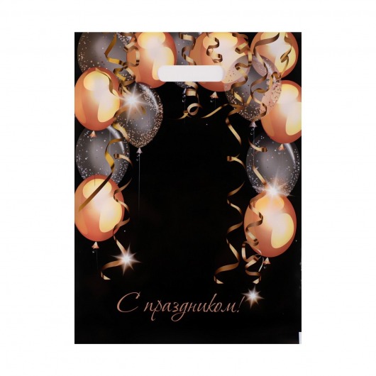 Пакет с вырубной ручкой и принтом в виде шариков (30х40 см) - Сима-Ленд - купить с доставкой в Новосибирске