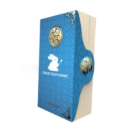 Голубой вибратор с рельефом и клиторальным зайчиком MAGIC TALES BLUE RABBIT - 24 см. - Toyz4lovers