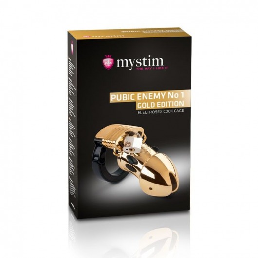 Золотистый пояс верности Pubic Enemy No1 Gold Edition для электростимуляции - MyStim - купить с доставкой в Новосибирске