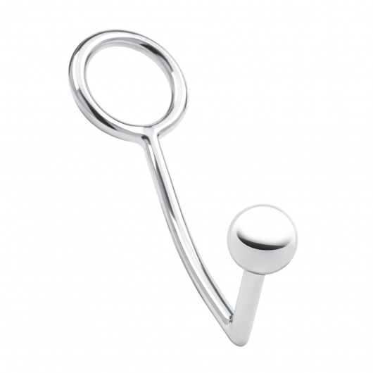 Кольцо на пенис с анальным стимулятором Stainless Steel Anal Hook   Cock Ring - BlueLine - в Новосибирске купить с доставкой