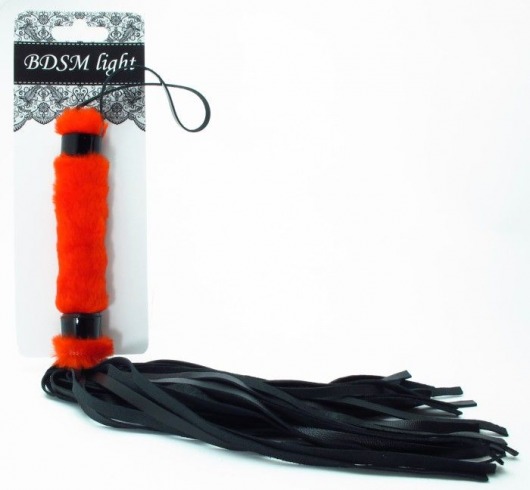 Нежная плеть с красным мехом BDSM Light - 43 см. - БДСМ Арсенал - купить с доставкой в Новосибирске