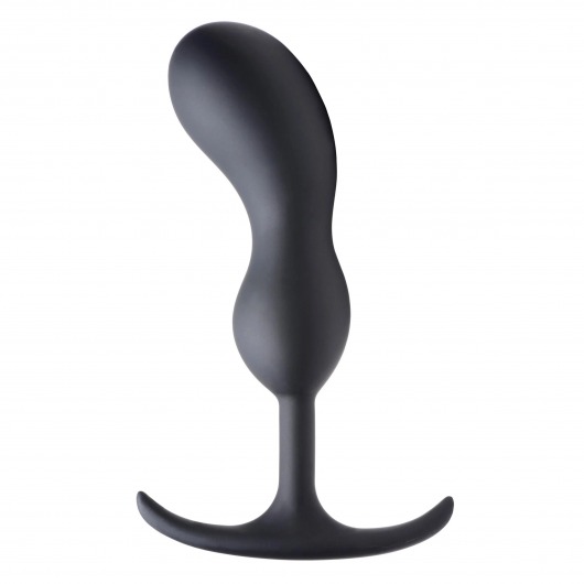 Черный массажер простаты с утяжелителями Premium Silicone Weighted Prostate Plug Large - 18,8 см. - XR Brands - в Новосибирске купить с доставкой