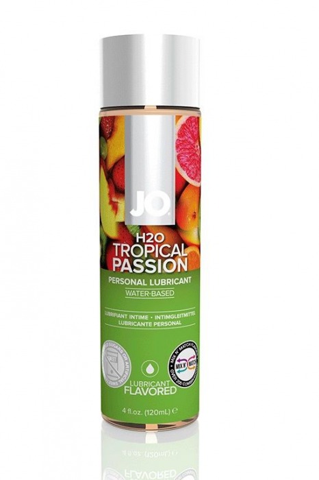 Лубрикант на водной основе с ароматом тропических фруктов JO Flavored Tropical Passion - 120 мл. - System JO - купить с доставкой в Новосибирске