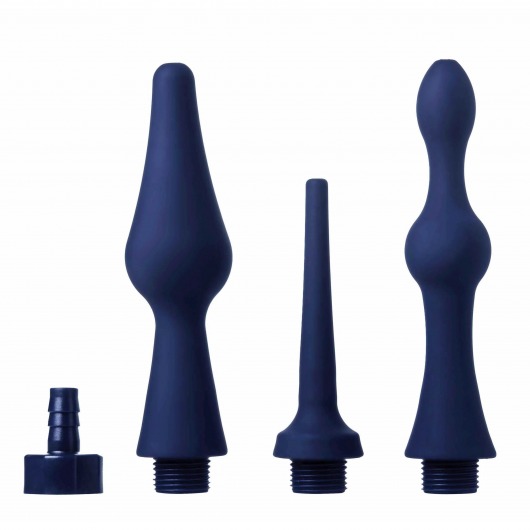 Набор из 3 универсальных насадок для анального душа Universal 3 Piece Silicone Enema Attachment Set - XR Brands - купить с доставкой в Новосибирске