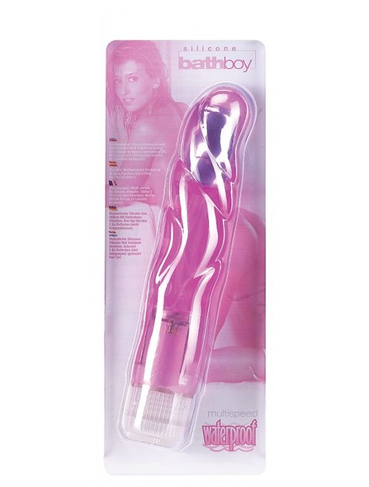 Розовый вибромассажёр BATH BOY - 17,8 см. - Seven Creations
