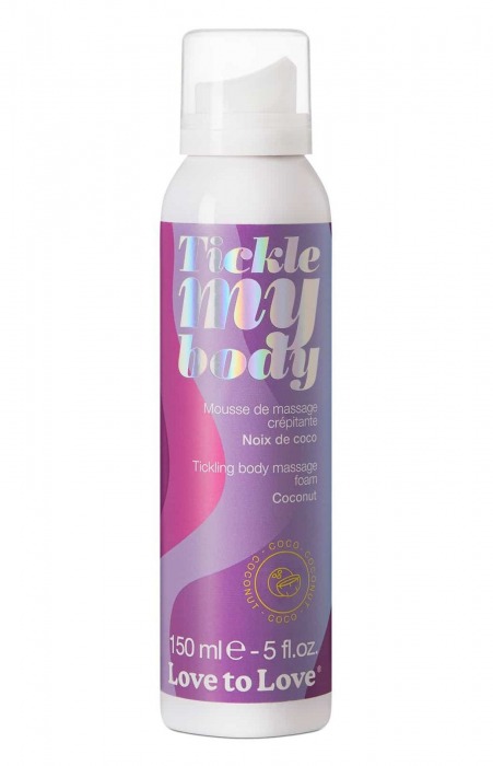 Массажная хрустящая пенка Tickle My Body Coconut с ароматом кокоса - 150 мл. - Love to Love - купить с доставкой в Новосибирске