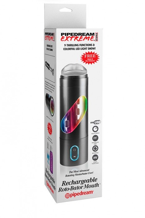 Перезаряжаемый мастурбатор-ротик Extreme Toyz Rechargeable Roto-Bator Mouth - Pipedream - в Новосибирске купить с доставкой